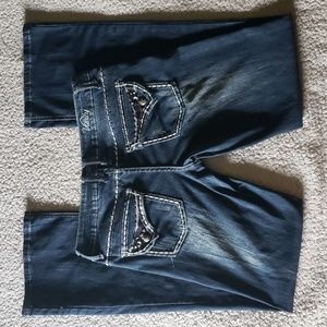 Vanity Premium Collection Boot Cut Western Embellished Medium Wash Denim Jeans